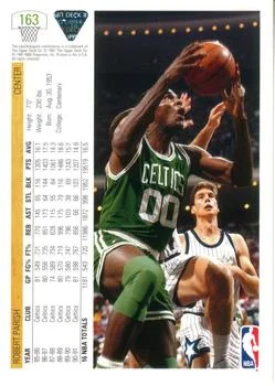 1991-92 Upper Deck Robert Parish #163 card back image