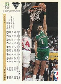 1991-92 Upper Deck Rodney McCray #109 card back image