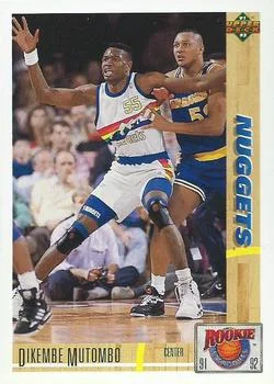 1991-92 Upper Deck Dikembe Mutombo [Rookie Standouts] Rookie Standouts #R29 card image