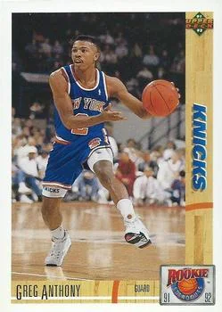 1991-92 Upper Deck Greg Anthony [Rookie Standouts] Rookie Standouts #R37 card image