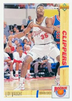 1991-92 Upper Deck Loy Vaught VARVAR: 1992 Upper Deck "Diamond Logo" hologram on back [Rookie Standouts] Rookie Standouts #R8b card image