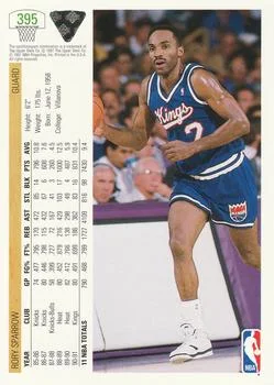 1991-92 Upper Deck Rory Sparrow #395 card back image