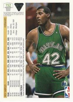 1991-92 Upper Deck Roy Tarpley #152 card back image