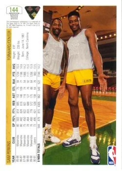 1991-92 Upper Deck Sam Perkins #144 card back image