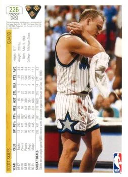 1991-92 Upper Deck Scott Skiles #226 card back image