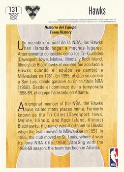 1991-92 Upper Deck Spanish Atlanta Hawks Team History TC #131 card back image