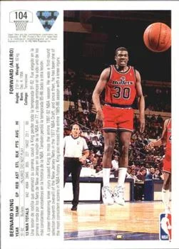 1991-92 Upper Deck Spanish Bernard King #104 card back image