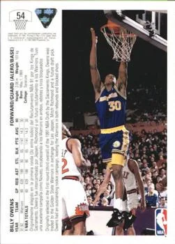 1991-92 Upper Deck Spanish Billy Owens #54 card back image