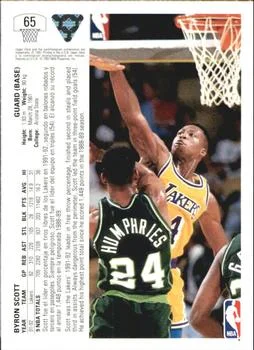 1991-92 Upper Deck Spanish Byron Scott #65 card back image