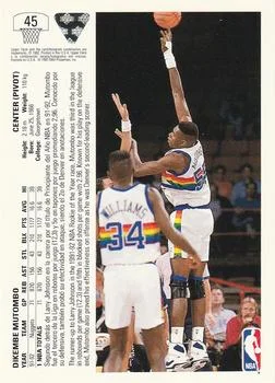 1991-92 Upper Deck Spanish Dikembe Mutombo #45 card back image