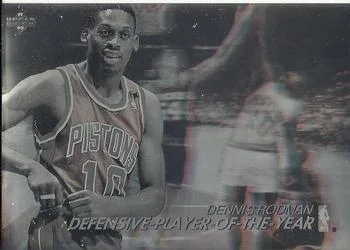 1991-92 Upper Deck Spanish Dennis Rodman DPOY [International Award Winner Holograms] International Award Winner Holograms #NNO card image