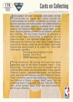 1991-92 Upper Deck Spanish Michael Jordan COC #178 card back image