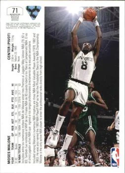 1991-92 Upper Deck Spanish Moses Malone #71 card back image