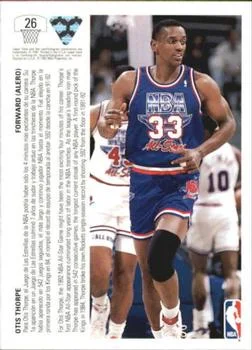 1991-92 Upper Deck Spanish Otis Thorpe #26 card back image