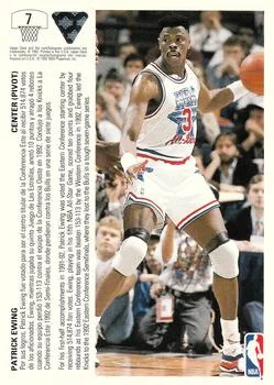 1991-92 Upper Deck Spanish Patrick Ewing #7 card back image