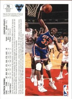 1991-92 Upper Deck Spanish Patrick Ewing #76 card back image