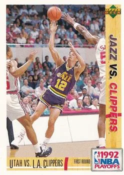 1991-92 Upper Deck Spanish Utah vs. L.A. Clippers POFirst Round #163 card image