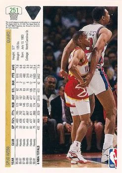 1991-92 Upper Deck Spud Webb #251 card back image