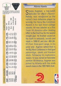 1991-92 Upper Deck Stacey Augmon Draft Picks #5 card back image