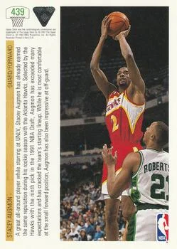 1991-92 Upper Deck Stacey Augmon TP #439 card back image