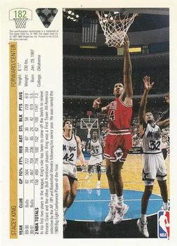 1991-92 Upper Deck Stacey King #182 card back image