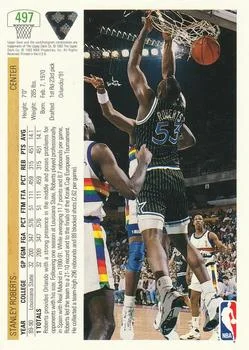 1991-92 Upper Deck Stanley Roberts #497 card back image
