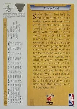 1991-92 Upper Deck Steve Smith Draft Picks #4 card back image