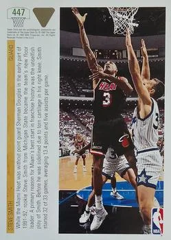1991-92 Upper Deck Steve Smith TP #447 card back image