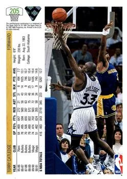 1991-92 Upper Deck Terry Catledge #205 card back image