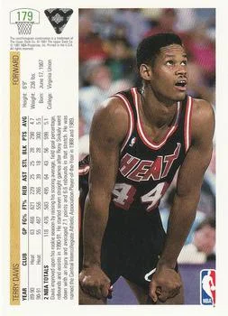 1991-92 Upper Deck Terry Davis #179 card back image