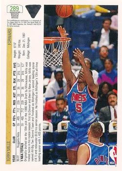 1991-92 Upper Deck Terry Mills #289 card back image