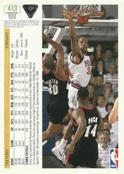 1991-92 Upper Deck Tim Perry #413 card back image