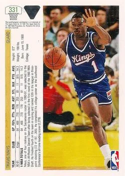 1991-92 Upper Deck Travis Mays #331 card back image