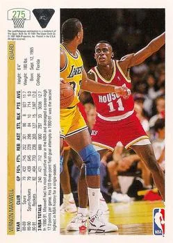 1991-92 Upper Deck Vernon Maxwell #275 card back image
