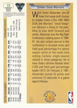 1991-92 Upper Deck Victor Alexander Draft Picks #10 card back image