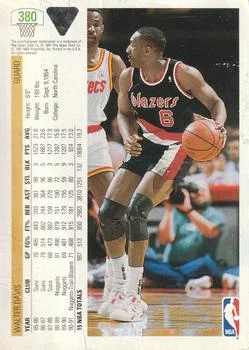 1991-92 Upper Deck Walter Davis #380 card back image