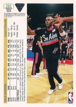 1991-92 Upper Deck Willie Anderson #282 card back image