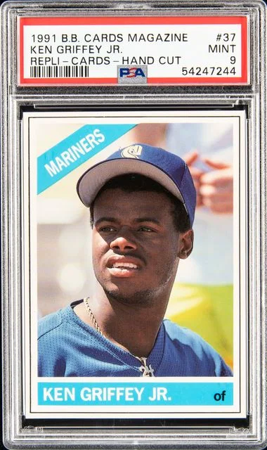 1991 Baseball Cards Magazine Repli-Cards Hand Cut Ken Griffey Jr. #37 card image