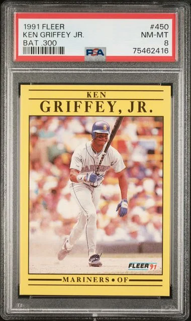 1991 Fleer, Bat .300 Ken Griffey Jr. #450 card image