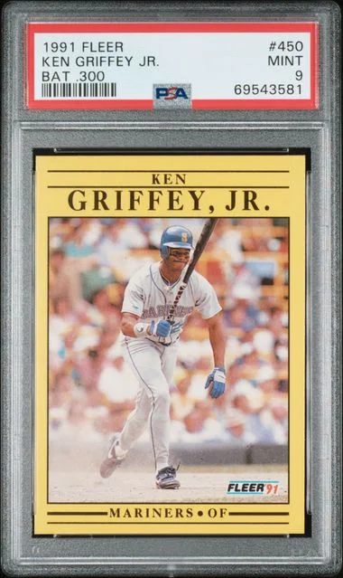 1991 Fleer Ken Griffey Jr., Bat .300 #450 card image