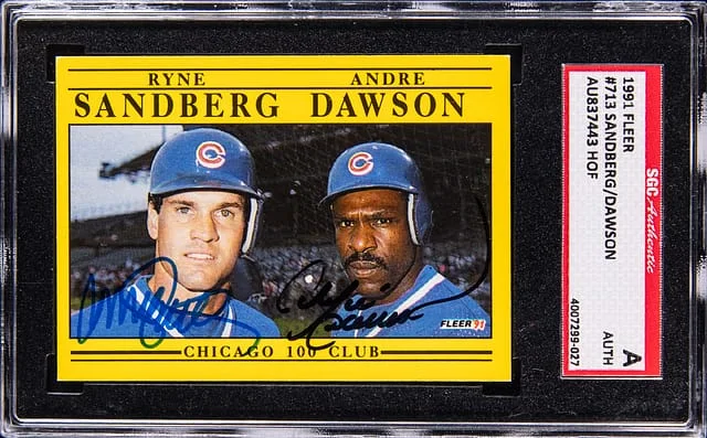 1991 Fleer Ryne Sandberg/Andre Dawson Superstar Specials #713 card image