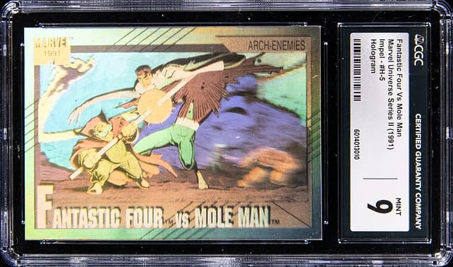 1991 Impel Marvel Universe Series II Hologram Fantastic Four vs. Mole Man #H-5 card image