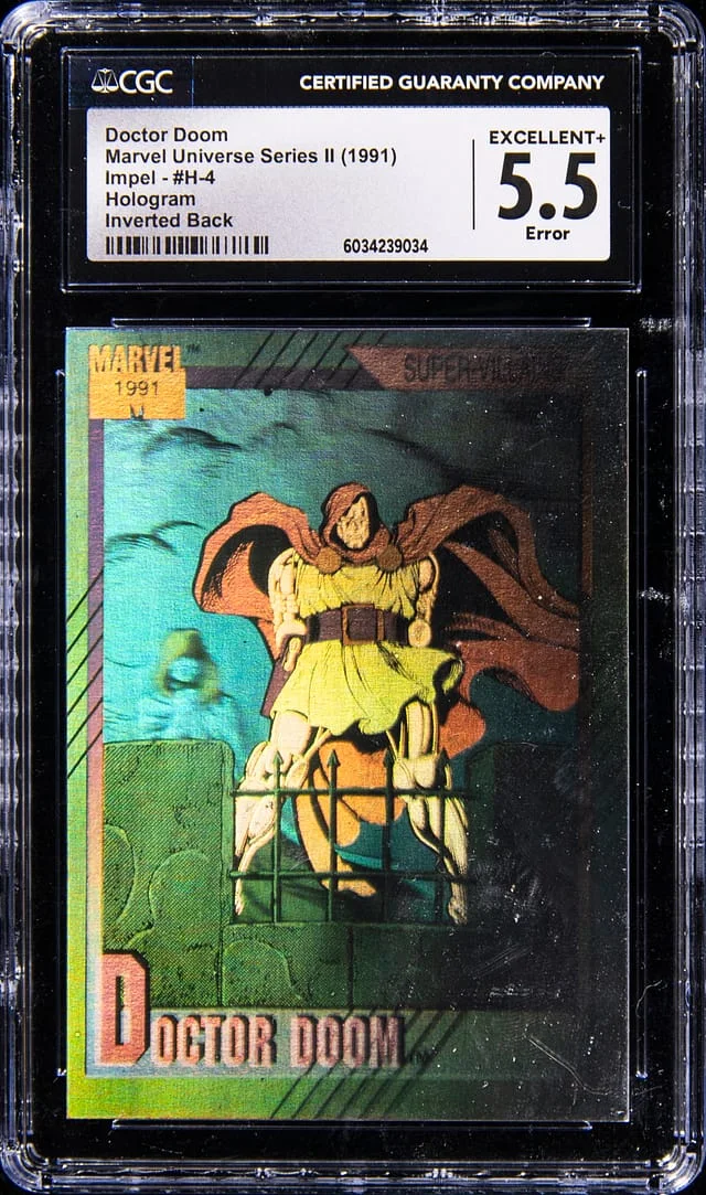 1991 Impel Marvel Universe Series II Hologram Inverted Back Doctor Doom #H-4 card image