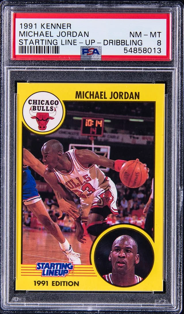 1991 Kenner Starting Line-Up Dribbling Michael Jordan #M14 card image
