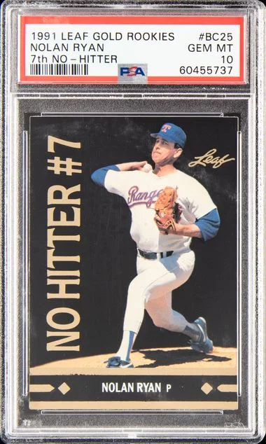 1991 Leaf No-Hitter Bc25 Nolan Ryan Gold Rookies #7Th card image