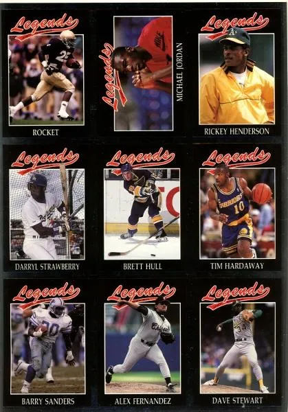 1991 Legends Sports Memorabilia Michael Jordan 9-Card Panels #10-18 card image