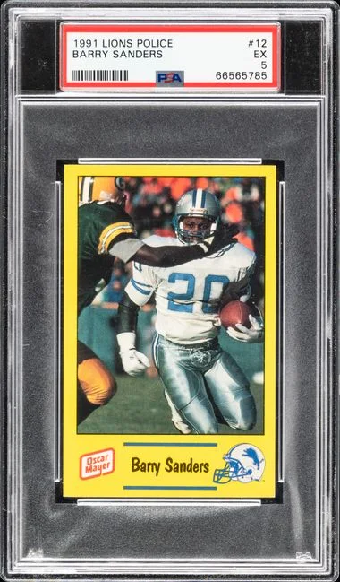1991 Lions Police Barry Sanders #12 card image