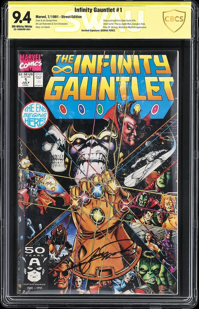 1991 Marvel) - CBCS Signed by George Perez #9.4 card image