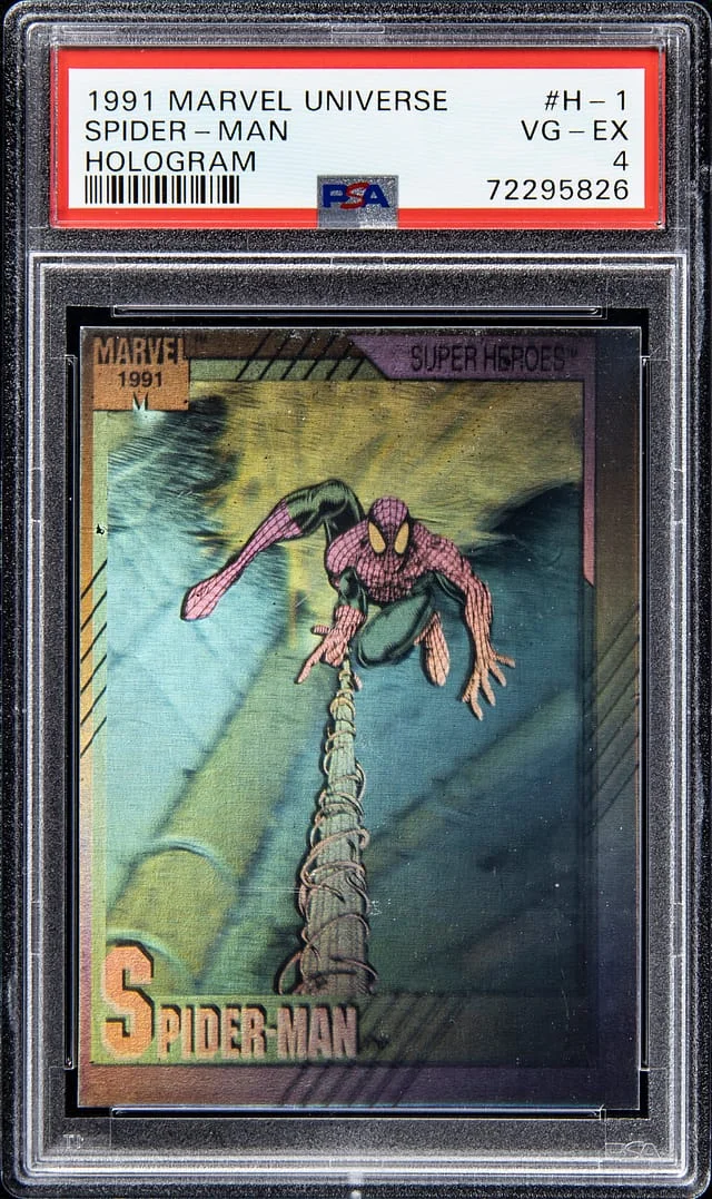 1991 Marvel Universe Hologram Spiderman #H-1 card image