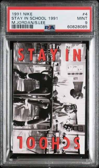 1991 Nike Stay In School 1991 Michael Jordan/Spike Lee #4 card image